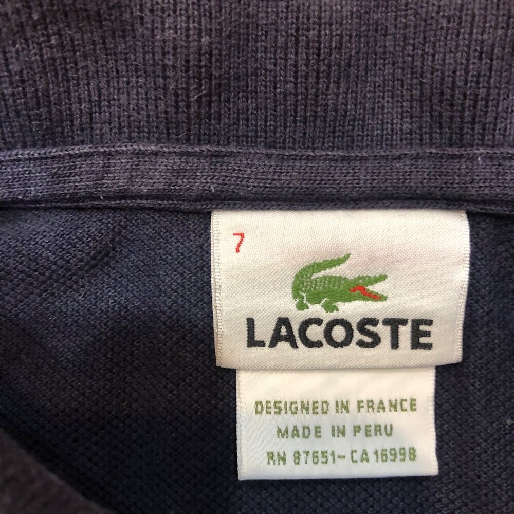Lacoste Devanlay 100% Cotton Polo Shirt Navy Short Sleeve Size 7 (USA 2XL) - Picture 7 of 9